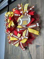 Custom Football Wreaths, Made with your School Colors and Name, MADE TO ORDER