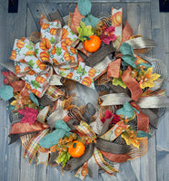 Welcome Fall Autumn Front Door Wreath, OPTIONS AVAILABLE