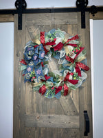 Country Blue Christmas Wreath
