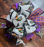 Halloween Witch Hat Clip-on Bow 12"x12"