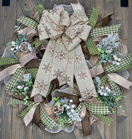 Winter Snowflake Rose Gold Wilderness Rustic Country Wreath
