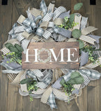 Any Season Home Farmhouse Shabby Chic Cottage Rustic Front Door Wreath, Farmhouse Country Rustic Wreath, Year-Round Front Door Wreath