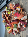Fall Football Autumn Front Door Wreath, MADE TO ORDER