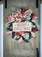 Red Farm Truck Christmas Front Door Welcome Farmhouse Wreath, MADE TO ORDER