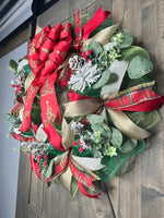 Traditional Christmas Wreath, MADE TO ORDER