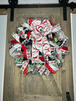 Winter Snowman Wreath, MADE TO ORDER