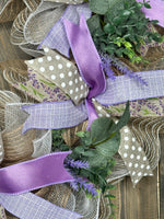 Lavender Farmhouse Front Door Wreath, MADE TO ORDER