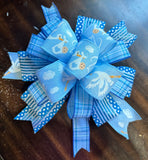 Welcome Baby Boy Clip-on Bow - 12"x12"