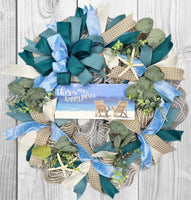 Beach Coastal Nautical "This is My Happy Place" Wreath, Made and ready to ship!