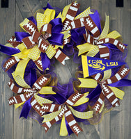 LSU Football Wreath, College Football Wreath, MADE TO ORDER